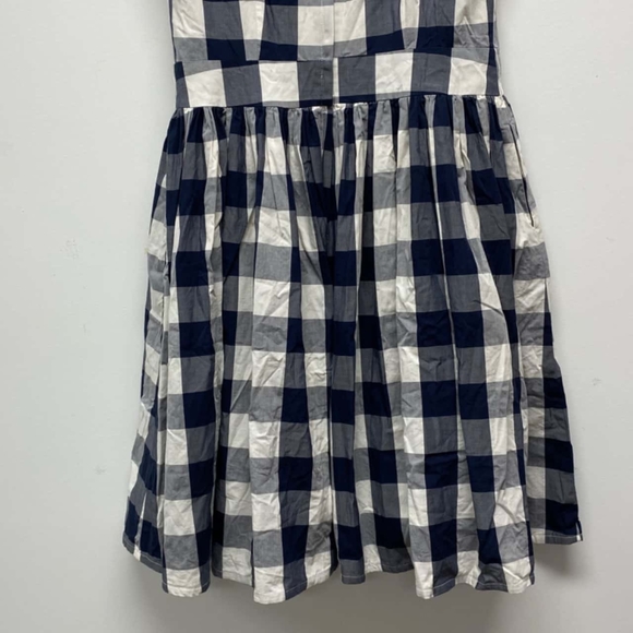 LAURA ASHLEY Cotton Blue White Picnic Check Fit and Flare Midi Dress - Picture 10 of 12